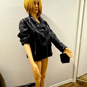 Black Faux Leather Women’s Jacket by New Look